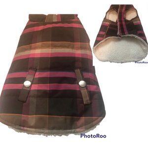 Dog Jacket Stripped EUC great for Winter with Fleece Small